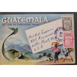O)  1949 GUATEMALA, BARTOLOME DE LAS CASAS AND INDIAN, LANDSCAPE, CULTURE, TYPICAL COSTUMES, CULTURAL IDENTITY, POSTAL CARD