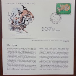 O) 1979 MONGOLIA WWF, WORLD WILDLIFE FUND, LYNX CAT, FDC XF