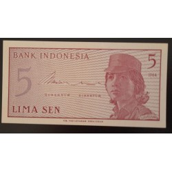 SD)1964, INDONESIA, BANKNOTE, WOMAN IN VOLUNTEER UNIFORM, MNH