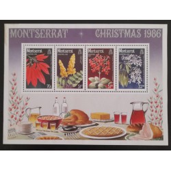 SD)1986, MONTSERRAT, SOUVENIR SHEET, CHRISTMAS, EASTER FLOWER