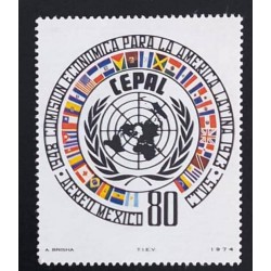1974. MEXICO. ECONOMIC COMMISSION FOR LATIN AMERICA. ECLAC. FLAGS. MNH