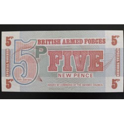 SD)1972, BRITISH ARMED FORCES, 5 PENNY NOTE