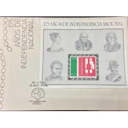 P) 1985 MEXICO, 175TH ANNIVERSARY OF INDEPENDENCE, PERSONALITIES, FDC, XF