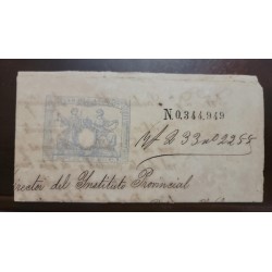 1877 SPAIN, JUDICIAL SEAL, REVENUE, TAX, SELLO 8° - 2 pesetas, INSTITUTO PROVINCIAL, USED