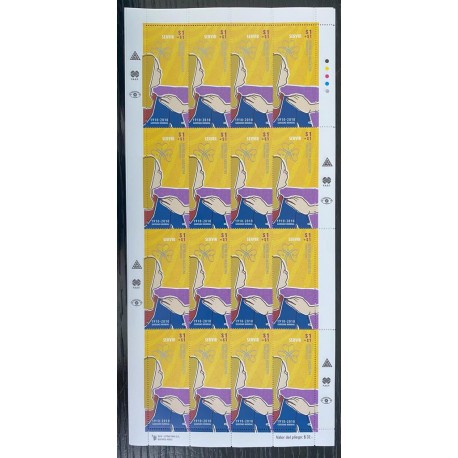P) 2010 ARGENTINA, 200TH ANNIVERSARY, WORLD GUIDISM, SERVE, FULL SHEET, COLOR PALETTE, MNH