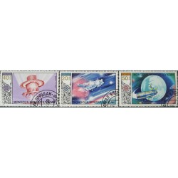 P) 1985 MONGOLIA, SPACE, SPACECRAFTS VENERA 9-SOYUZ-SALYUT, POSTAL SERVICE SERIE USED