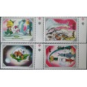 P) 1991 MONGOLIA, THE JETSONS, SPACE, THEMATIC STAMP, SERIE OF 4 MNH
