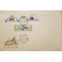 P) 1959 MONGOLIA, WILDLIFE, FUR ANIMALS TRIANGLE STAMPS, POSTAL SERVICE USED