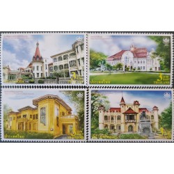 P) 2010 THAILAND, THAI HERITAGE CONSERVATION DAY, ROYAL PALACES, COMMEMORATIVE STAMPS, MNH