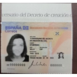 O) 2020 SPAIN, DNI - NATIONAL IDENTIFICATION DOCUMENT, PLASTIC DESIGN, EQUAL TO THE DNI ISSUED