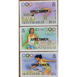O) 1988 MONTSERRAT, SPECIMEN, SUMMER OLYMPICS SEOUL, DISCUS, HIGH JUMP, 200 METER AND SEOUL UNIVERSITY BUILDING
