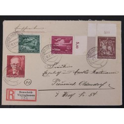 SD)1943, GERMANY, LETTER, REGISTERED MAIL, PORTRAIT, CENTENARY OF THE BIRTH