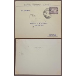 E) 1911 ECUADOR, 20c AIR SERVICE, DANIEL VERNAZA GUAYAQUIL COMERCIAL COVER CIRCULATED TO P.O. BOX IN AMSTERDAM, VF