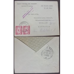 E) 1932 ECUADOR, AIR SERVICE 1 SUCRE, CENTRAL BANK OF ECUADOR CIRCULATED AIR MAIL COVER FROM CUENCA TO BERLIN-GERMANY BY GUAYAQU