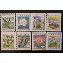 SD)1980, VIETNAM, AQUATIC FLOWERS, IPOMOLA REPTANS, INDIAN LOTUS, WATER HYACINTH,