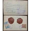 E) 1950 GUATEMALA, 5 CENTS - MIVERVA PALACE 10c, WAX CANCELLATION, CERTIFICATED CIRCULATED COVER FROM QUEZALTEPEQUE CHIQUIMULA T