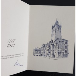 SD)1978. CZECH REPUBLIC, ENGRAVED CARD, PRAGUE CITY, SIDE OF THE ASTRONOMIC CLOCK TOWER, OLD TOWN HALL ON
