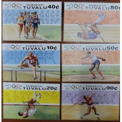 O) 1988 FUNAFUTI - TUVALU, SPECIMEN, SUMMER OLYMPICS, HURDLES, HIGH JUMP, RUNNING, DISCUS, POLE VAULT, JAVELIN,