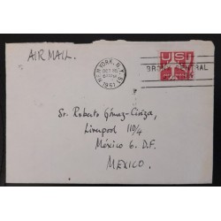 SD)1961, USA, CIRCULATED LETTER FROM THE USA TO MEXICO, AIR MAIL