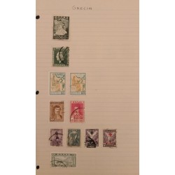 SD)GREECE, SHEET, 43 STAMPS, VARIETY OF COLORS, USED