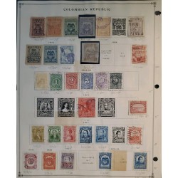 El)1903-1924 COLOMBIA, ALBUM PAGE, COLOMBIAN REPUBLIC, 29 STAMPS, MINT & USED