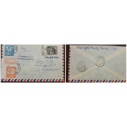 O) CHILE, TWO AIRPLANES OVER GLOBE, SEAPLANE,  AIRPLANE AND SOUTHERN, AIRMAIL CIRCULATED TO GERMANY