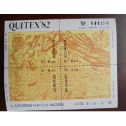 O) 1982 ECUADOR,  QUITEX 1982, NATIONAL STAMP EXHIBITION - QUITO SCT 1023 MINIATURE SHHET,  MNH