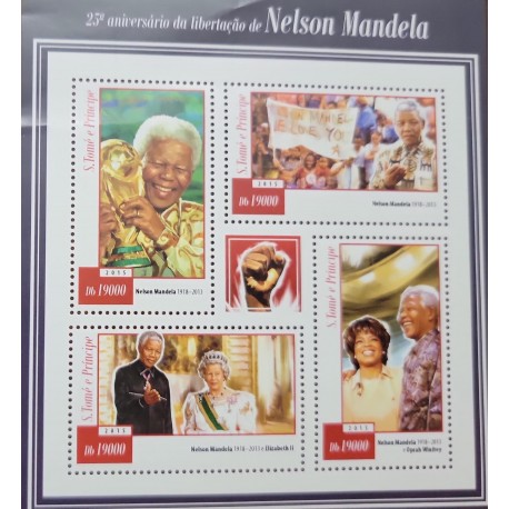EL)2015 S. TOMÉ E PRINCIPÉ, XXV ANNIVERSARY OF THE LIBERATION OF NELSON MANDELA, 1918-2013, NELSON MANDELA ,NELSON MANDE