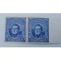 O) 1910 URUGUAY, ARTIGAS SCT 190 5c dk blue, PAIR - FAULT, MNH