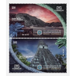 O) 2023 MEXICO, DIPLOMATIC RELATIONS WITH GUATEMALA, JOINT ISSUE, PYRAMID OF THE SUN - TEOTIHUACÁN,