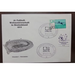 O) 1974 GERMANY, SOCCER AND GAMES, WORLD CUP SOCCER CHAMPIONSHIP - MUNICH, STADIUM, FDC XF