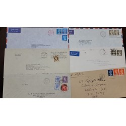 SD)1951, ENGLAND, (6) CIRCULATED ENVELOPES FROM ENGLAND TO USA, AIR MAIL, EXPRESS MAIL, BOOKSTORE OF CONGRESS, KING GEORGE V,