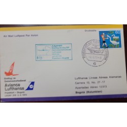 SD)1973 GERMANY, COVER FROM GERMANY TO BOGOTÁ-COLOMBIA, ANIMAL PROTECTION 60PFG, AIR MAIL