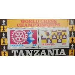 SD)1986 TANZANIA, WORLD CHESS TOURNAMENT-INTERNATIONAL ROTARY CLUB, SOUVENIR SHEET