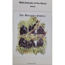 SD)1998 GUYANA, THE MOUNTAIN GORILLA, "WILD ANIMALS OF THE WORLD", GORILLA GORILLA BERINGEI,