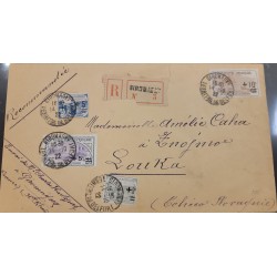 O) 1922 FRANCE - GIROMAGNY, WOMAN PLOWING, TRENCH OF BAYONETS, SURCHARGED, RECOMMENDED CORRESPONDENCE, CIRCULATED XF