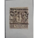 O) JAPAN, IMPERIAL CREST 1/2s brown, SYLLABIC CHARACTERS, USED