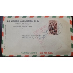 EL)1940 MEXICO FLIGHT SYMBOL SCT C141, AIRMAIL REGISTERED, CIRCULATED COVER FREOM MEXICO TO NEW JERSEY USA, VF