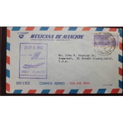 SD)1960 MEXICO, MEXICANA DE AVIATION COVER FIRST COMETA 4C JET FLIGHT TO THE UNITED STATES, 50TH ANNIVER