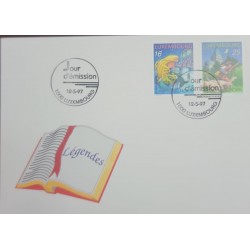 EL)1997 LUXEMBOURG BROADCAST EUROPE, TALES AND LEGENDS, MEDUSA OF LUXEMBOURG 16FR, THE HUNTER OF HOLLENFELS CASTLE 25FR, FDC