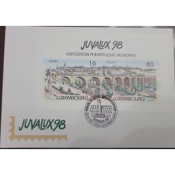 EL)1998 LUXEMBOURG, INTERNATIONAL PHILATELIC EXHIBITION "JUVALUX '98", LUXEMBOURG, JACQUES DOPPÉE STAMPS 16&80FR, FDC