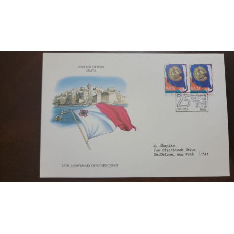 P) 1989 MALTA, 25TH ANNIVERSARY OF INDEPENDENCE, FLAG OF THE COMMONWEALTH STAMP PAIR