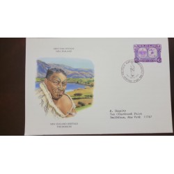 P) 1989 NEW ZEALAND, HERITAGE THE MORIORI, THE PEOPLE, CIRCULATED TO NEW YORK, FDC, XF