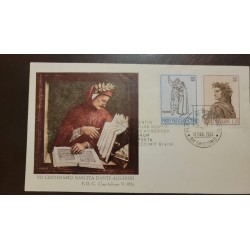 P) 1965 ITALY VATICAN, VII CENTENARY OF THE BIRTH OF DANTE 2 STAMP, FDC, XF