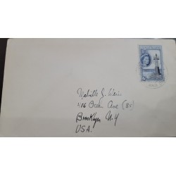 EL)1953 CAYMAN ISLANDS, LOCAL ASPECTS, ISABEL II, LIGHTHOUSE 4D, CIRCULATED COVER TO BROOKLYN USA, VF