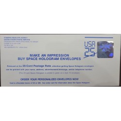 EL)1990 USA, PRIVATE 25C HOLOGRAM ENVELOPE, "MAKE AN IMPRESSION, BUY SPACE HOLOGRAPHIC ENVELOPES, MNH