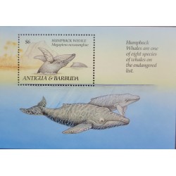 EL)1993 ANTIGUA & BARBUDA, SPECIES PROTECTED FROM THE DANGER OF EXTINCTION, HUMPBACK WHALE, SS, MNH