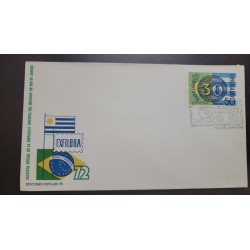 P) 1972 URUGUAY, EXHIBITION "EXFILBRA 72" RIO DE JANEIRO BRAZIL, AIRMAIL, FDC, XF