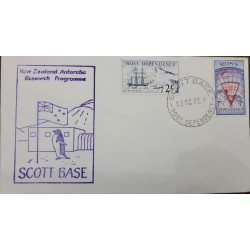 EL)1957 ROS DEPENDENCY, NEW ZEALAND ANTARCTIC RESEARCH PROGRAMME, SCOTT IN ANTARCTICA, SAILBOAT AT SEA 2C, RADAR 7C, FDC