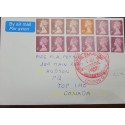 EL)1998 GREAT BRITAIN, 12 STAMPS OF ELIZABETH II, AIRMAIL, COVER MAILED FROM THE UNITED KINGDOM TO CANADA, VF